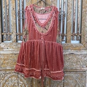 POL ANTIQUE ROSE VELVET TANK TOP M EXCELLENT